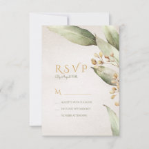 Botanisches Grün Vintag rustikale Hochzeit RSVP