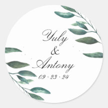 Botanisches Grünes Blätter Moderne Hochzeit