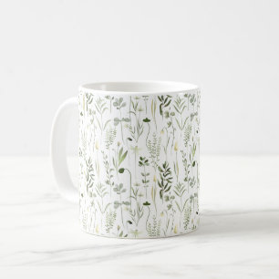 Botanisches Grünmuster Kaffeetasse