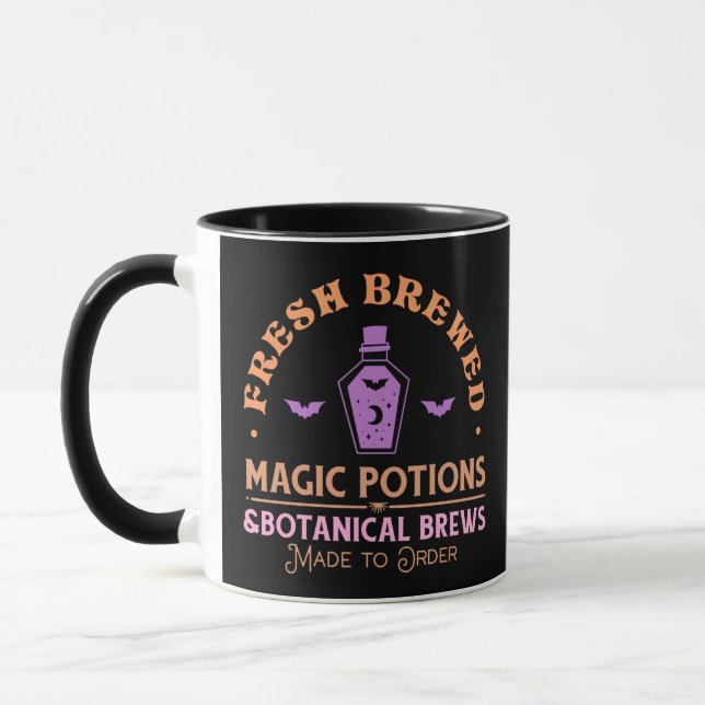 Botanisches Halloween, frisch gebrannte Zauberträn Tasse (Links)