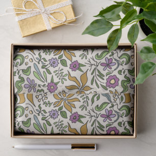 Botanisches handgezeichnetes Blumenmuster Seidenpapier