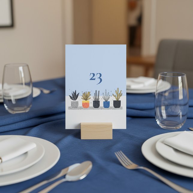 Botanisches Haus Pflanze Tischnummer Platzkarte (Botanical house plant Table Number Place Card.)