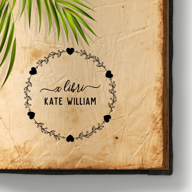 Botanisches Herz Exlibris Briefmarke Gummistempel (Von Creator hochgeladen)