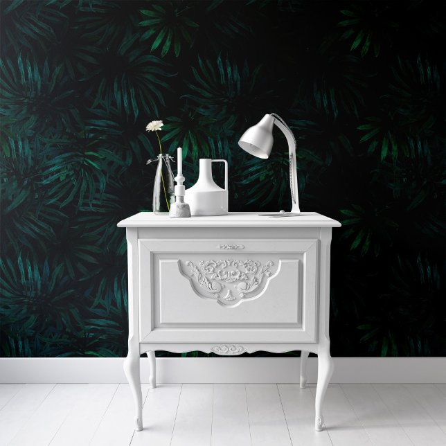 Botanisches Hintergrundpapier mit schwarzen tropis Tapete (Von Creator hochgeladen)