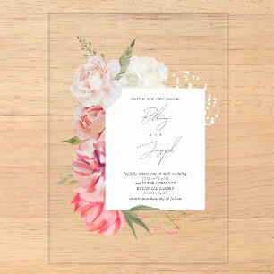Botanisches Hochzeitselebt von Ombré Acryleinladungen