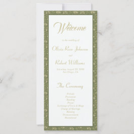 Botanisches Hochzeitsprogramm für grüne Flora