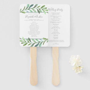 Botanisches Hochzeitsprogramm für moderne Reben Fächer