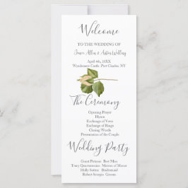 Botanisches Hochzeitsprogramm in Rosa