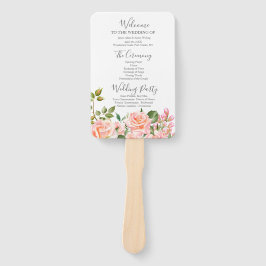 Botanisches Hochzeitsprogramm in Rosa Fächer