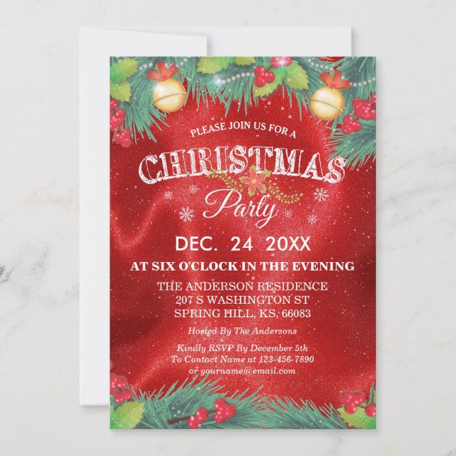 Botanisches Holiday Family Wiedersehen Weihnachtsf Einladung (Vorderseite)