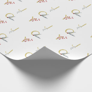 Botanisches Holiday Joy Rustic Gold Minimales Part Geschenkpapier
