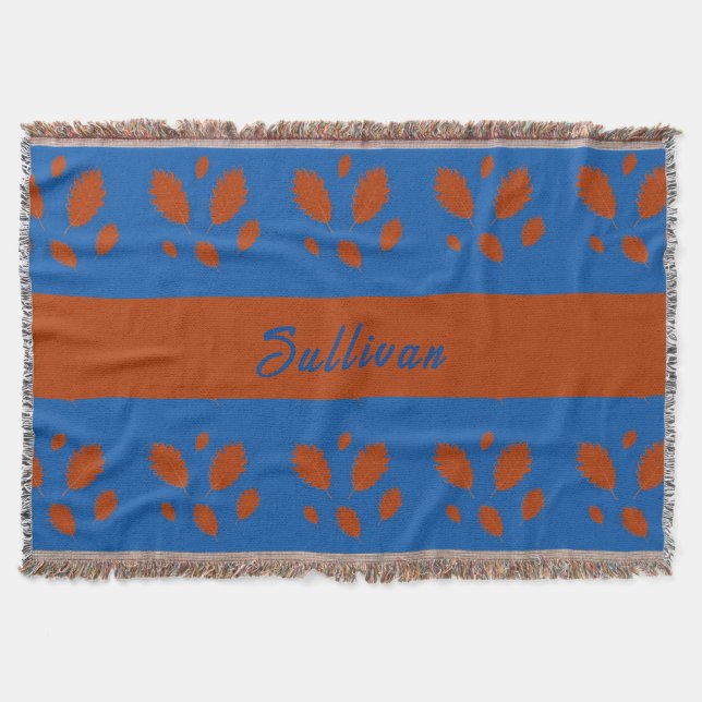 Botanisches Hübsch Brown-Blätter über Royal Blue D Decke (Vorderseite)