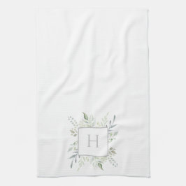 Botanisches Initialmonogramm Geschirrtuch