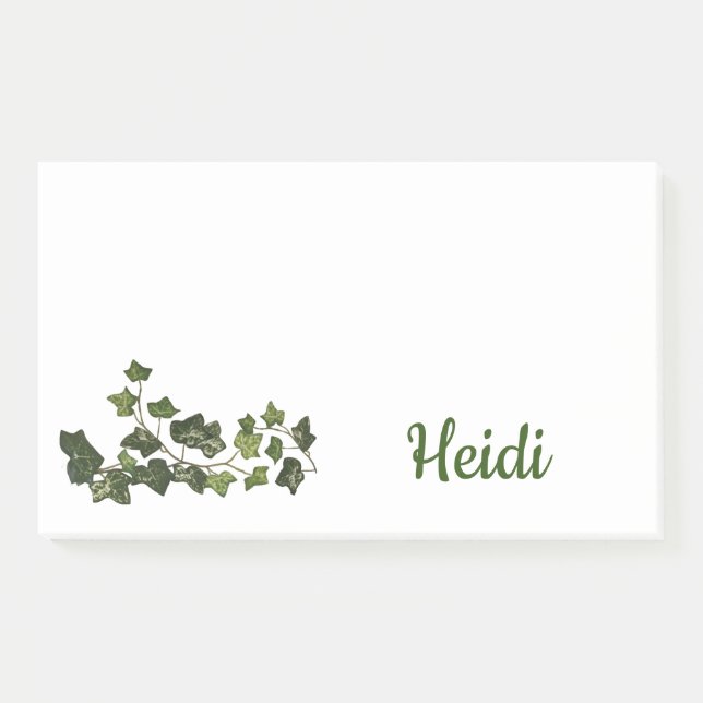 Botanisches Ivy Vine Monogramm Post-it Klebezettel (Vorderseite)