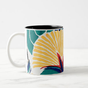 Botanisches Jugendstil-Design Zweifarbige Tasse