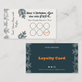 Botanisches Kaffee-Treue-Punch-Card-Design Treuekarte