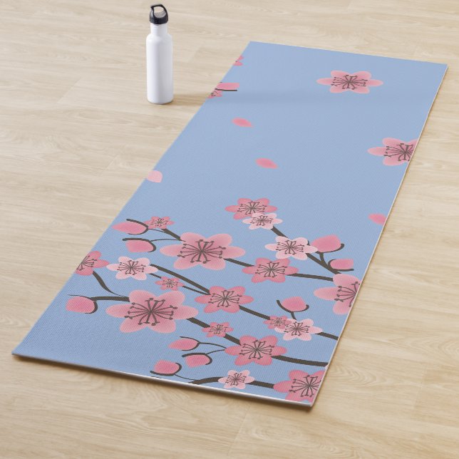Botanisches Kirschblossom Fallende Petals Muster Yogamatte (Beispiel)