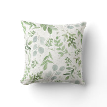 Botanisches Kissen des Grüns - Aquarellentwurf