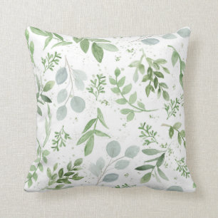 Botanisches Kissen des Grüns - Aquarellentwurf