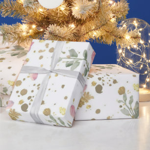 Botanisches Konfetti-Muster   Elegante florale Fei Geschenkpapier