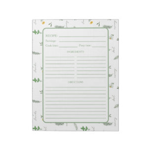 Botanisches Kräuterrezept Notizblock