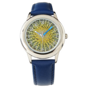 Botanisches Kugel-Kaktus-Pflanzen-Foto Armbanduhr