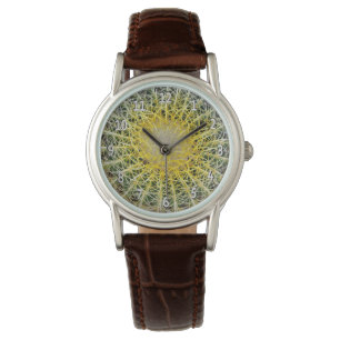 Botanisches Kugel-Kaktus-Pflanzen-Foto Armbanduhr