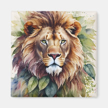Botanisches Kunstwerk Lion Watercolor
