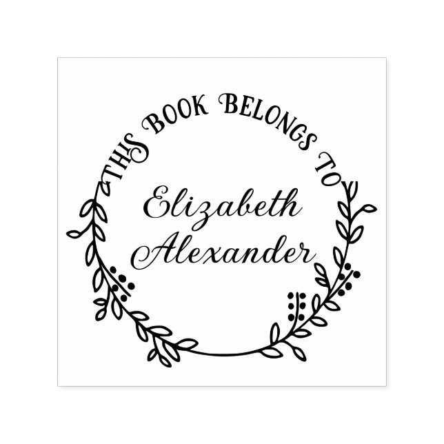 Botanisches Leaf Berries Wreath #20 Rnd Library Bo Permastempel (Design)