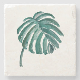 Botanisches Leaf Wasserfarbener Marmor Untersetzer