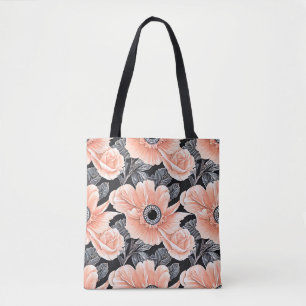 Botanisches Lichtpfirsichmuster Tasche