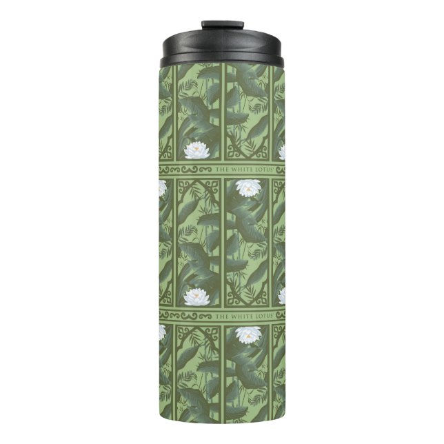 Botanisches Lotus-Muster - Der weiße Lotus Thermosbecher (Vorderseite)