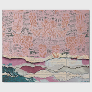 botanisches Manuskriptepapier Geschenkpapier