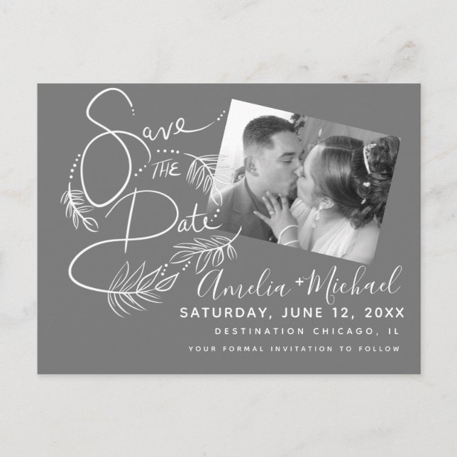 Botanisches Markierungsskript-Foto Postkarte (Vorderseite)