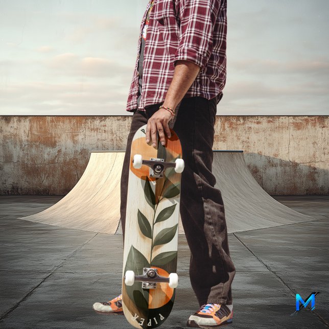 Botanisches Minimalistisches Skateboard - Earthy B (Von Creator hochgeladen)