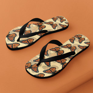 Botanisches Monarchschmetterlingsmuster Flip Flops