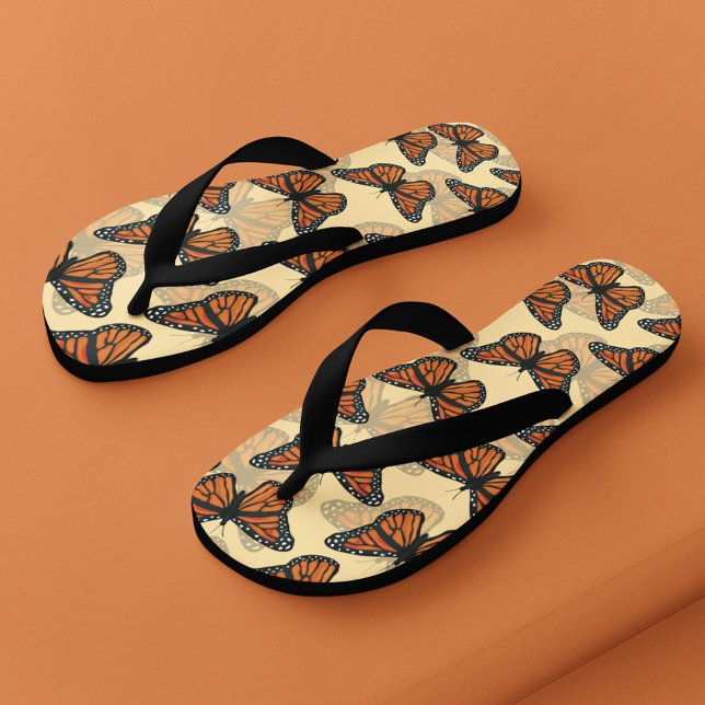 Botanisches Monarchschmetterlingsmuster Flip Flops (Cute flip flops with butterfly pattern.)