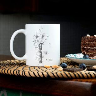 Botanisches Monogramm   Custom Text Elegance Co Kaffeetasse
