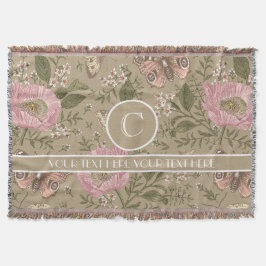 Botanisches Monogramm der modernen trendy Wildblum Decke