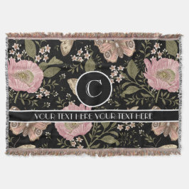 Botanisches Monogramm der modernen trendy Wildblum Decke
