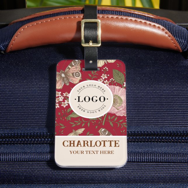 Botanisches Monogramm der modernen trendy Wildblum Gepäckanhänger (Vorderseite Insitu 2)