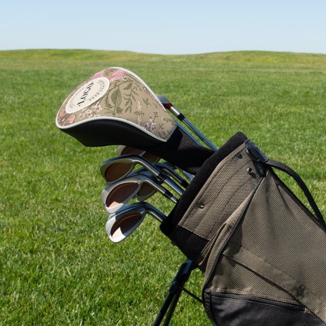 Botanisches Monogramm der modernen trendy Wildblum Golf Headcover (In SItu)