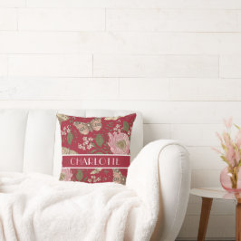 Botanisches Monogramm der modernen trendy Wildblum Kissen
