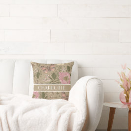 Botanisches Monogramm der modernen trendy Wildblum Kissen