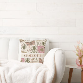 Botanisches Monogramm der modernen trendy Wildblum Kissen