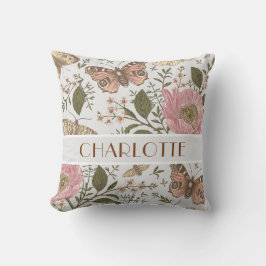 Botanisches Monogramm der modernen trendy Wildblum Kissen