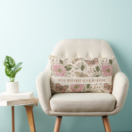 Botanisches Monogramm der modernen trendy Wildblum Lendenkissen