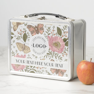 Botanisches Monogramm der modernen trendy Wildblum Metall Brotdose