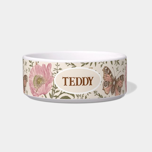 Botanisches Monogramm der modernen trendy Wildblum Napf (Vorderseite)