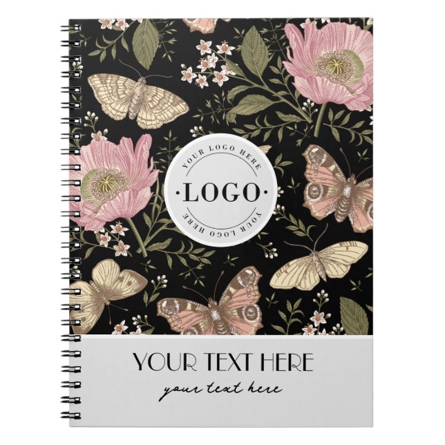 Botanisches Monogramm der modernen trendy Wildblum Notizblock (Vorderseite)